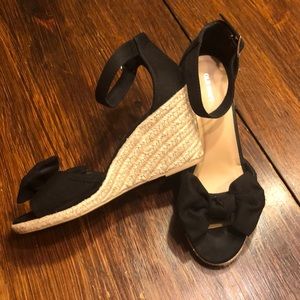 Old Navy Shoes - Black bow wedges Old Navy Shoes - Black bow wedges